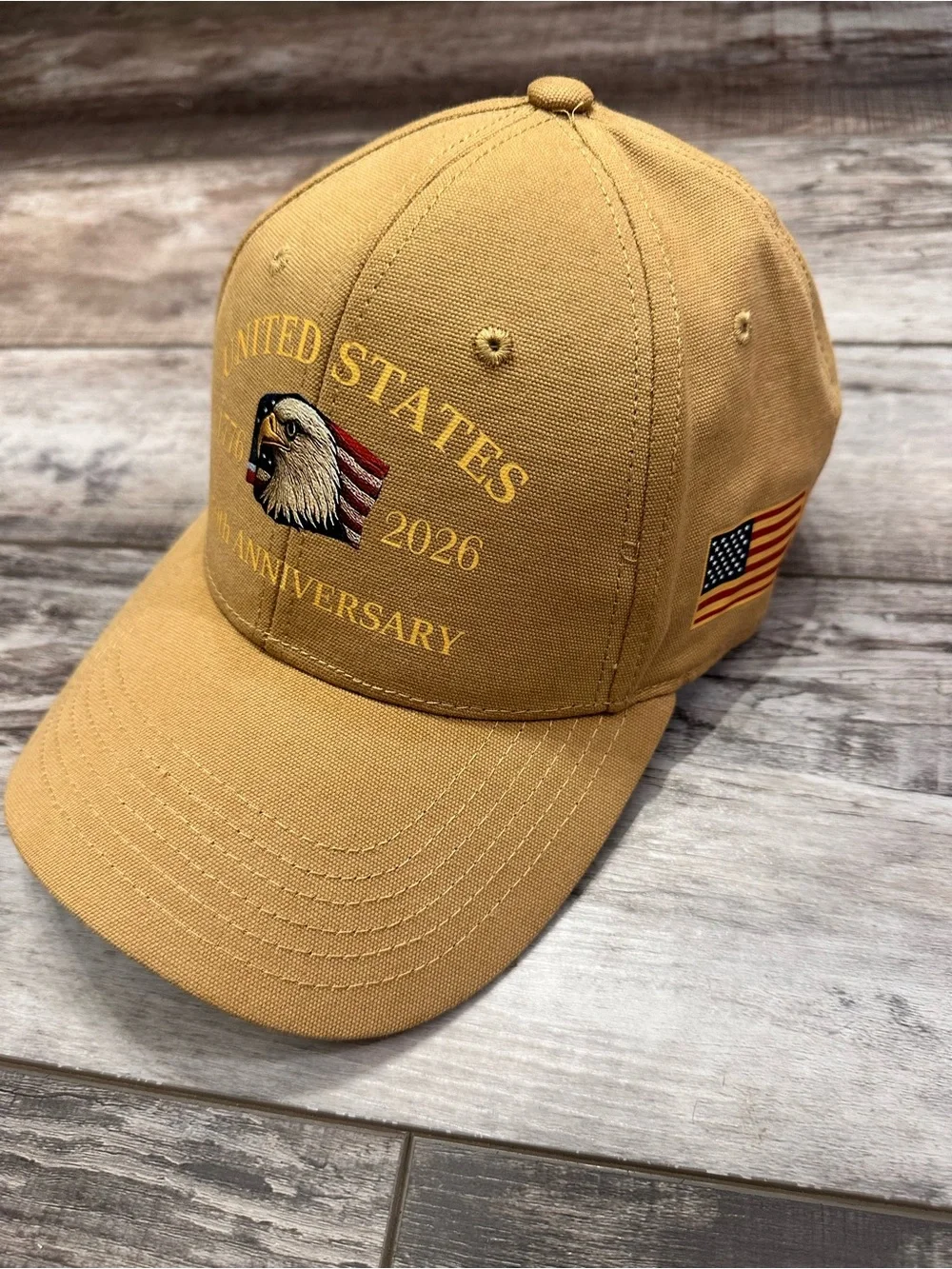 250th Anniversary United States Eagle Baseball Cap - Tan
